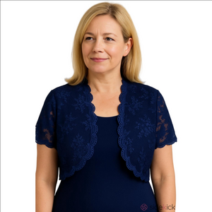 Alex Evenings Lace Embroidered Cardigan Royal Purple Size 12 Petite